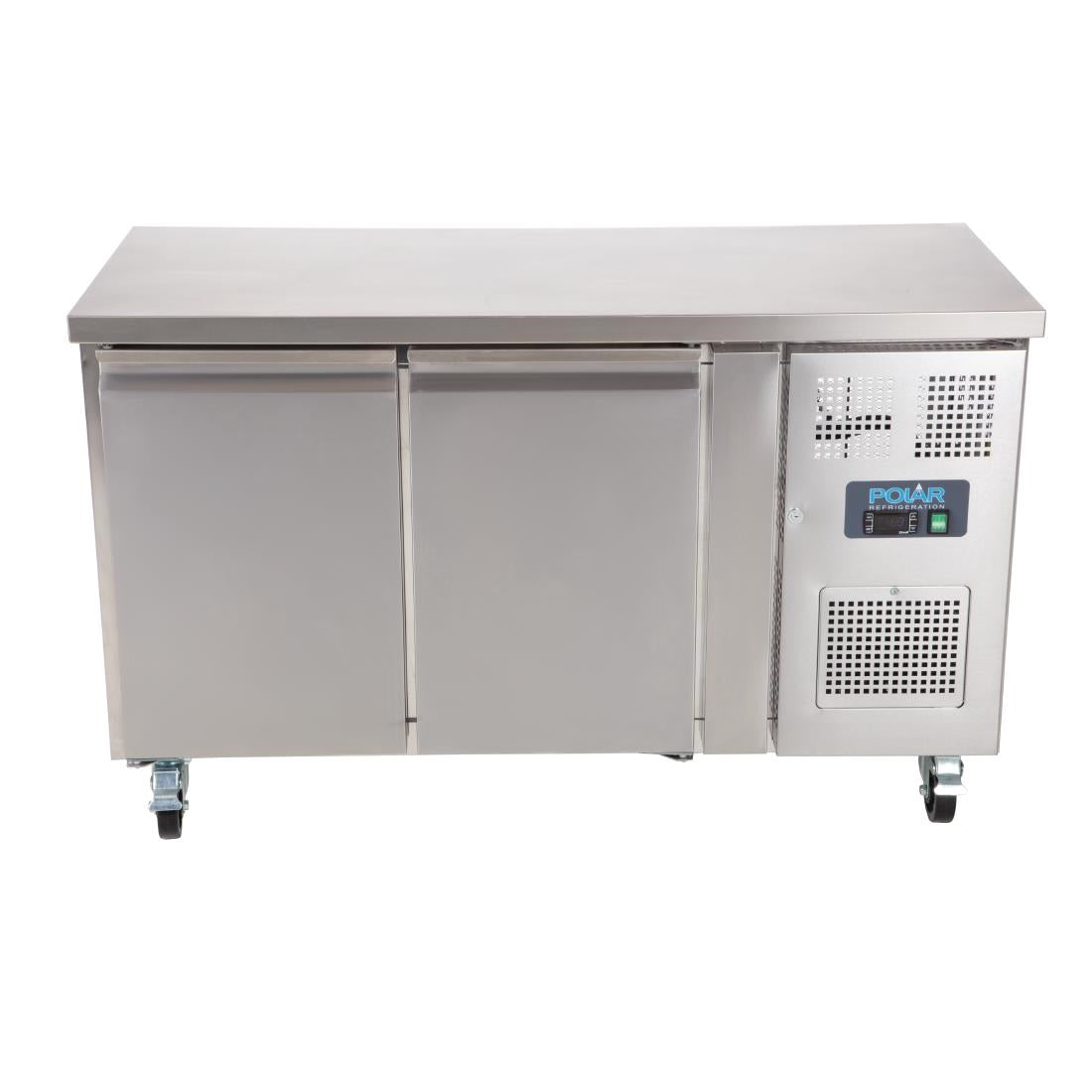 G377 Polar U-Series Slimline Double Door Counter Fridge 228Ltr