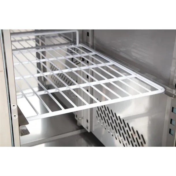 UA065 Polar U-Series Triple Door Counter Fridge with Upstand 417Ltr