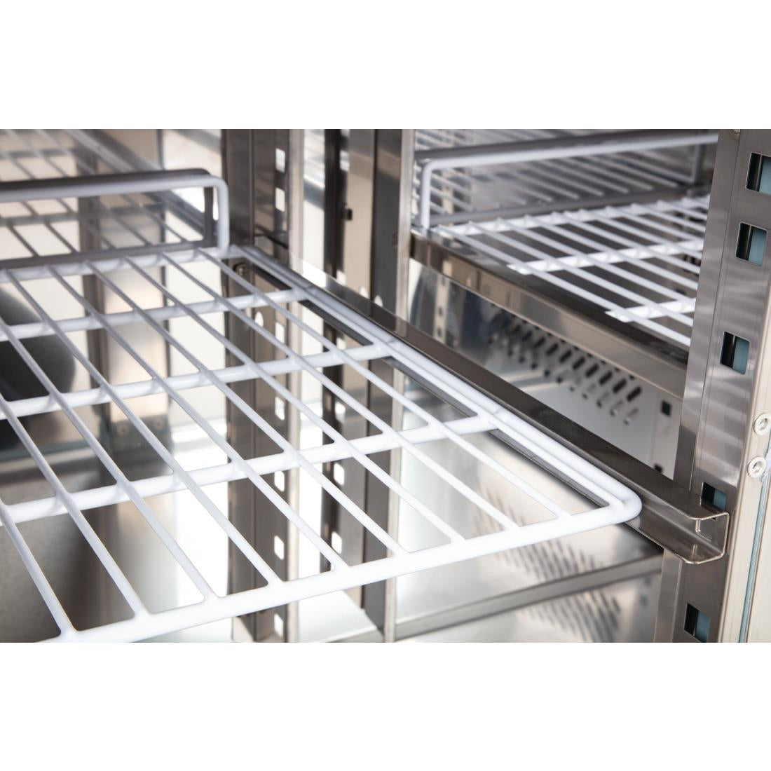 G377 Polar U-Series Slimline Double Door Counter Fridge 228Ltr