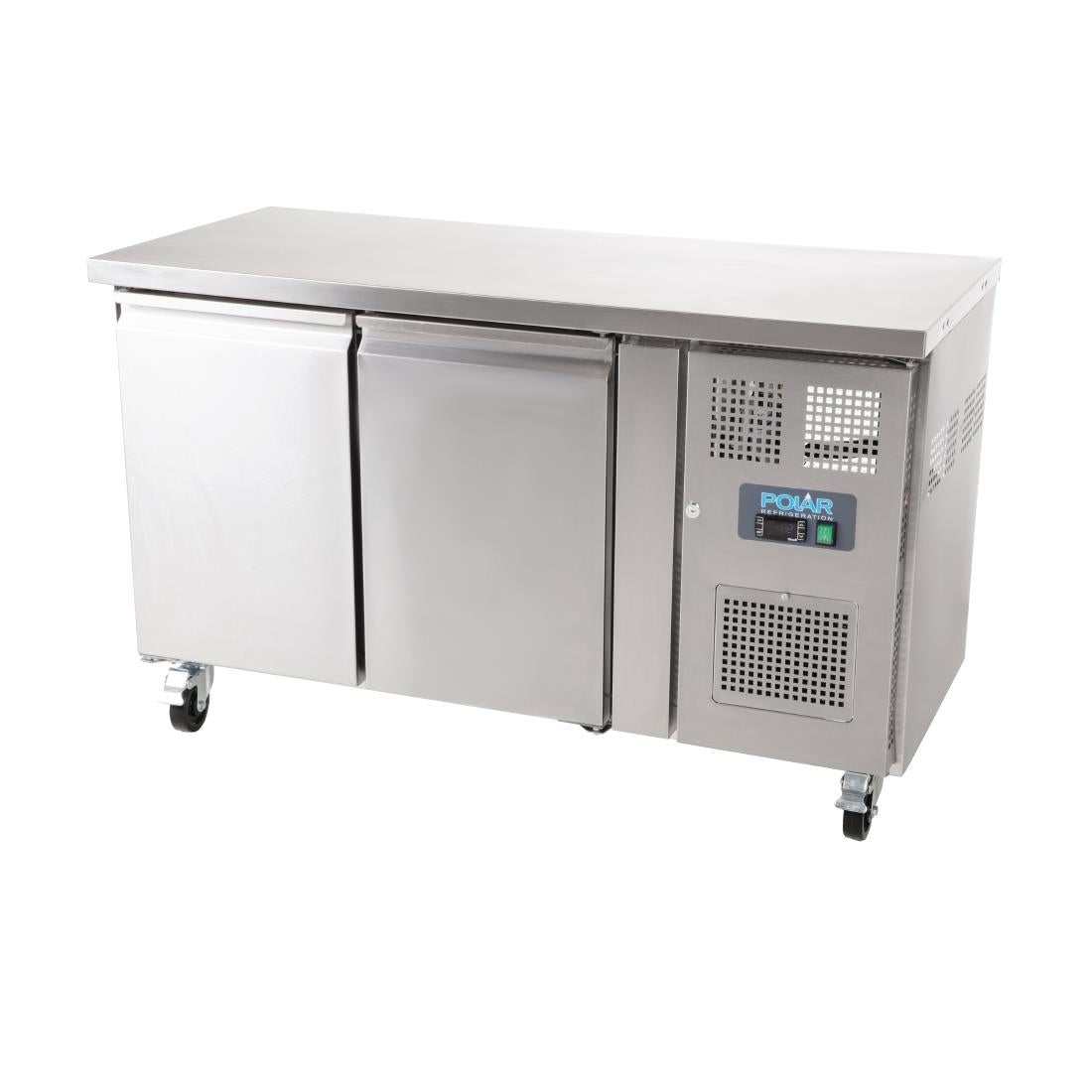 G377 Polar U-Series Slimline Double Door Counter Fridge 228Ltr