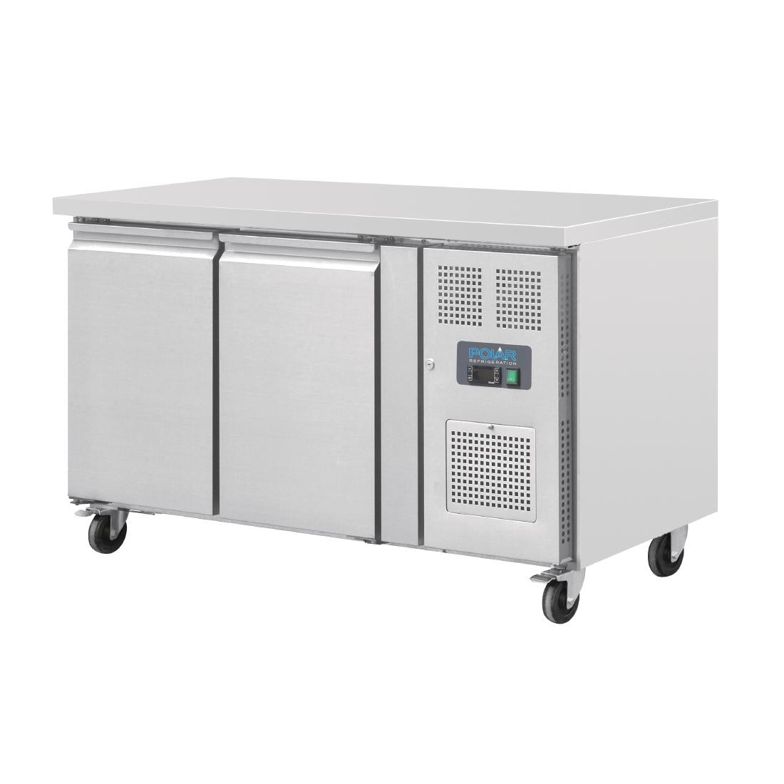 G377 Polar U-Series Slimline Double Door Counter Fridge 228Ltr
