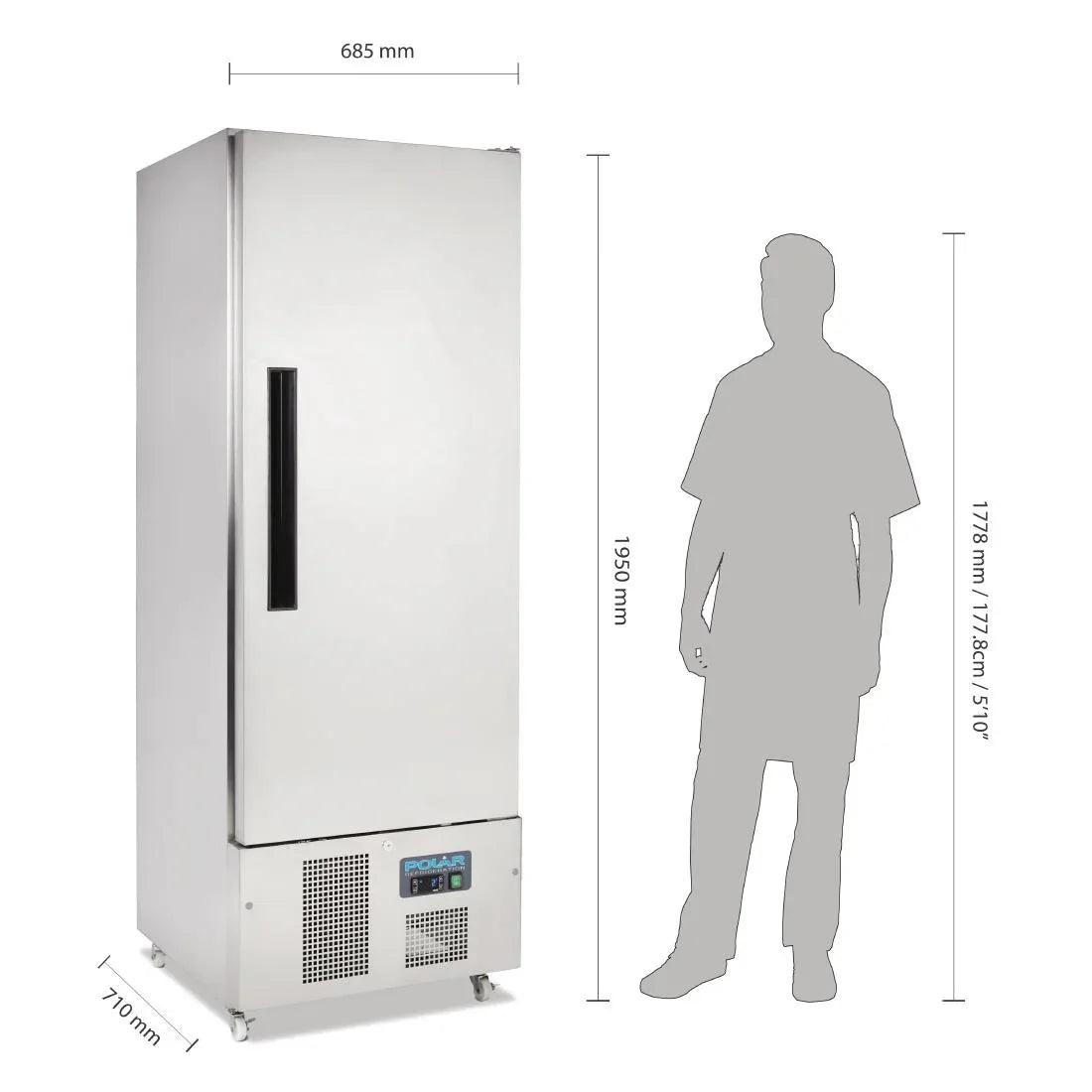 G590 Polar G-Series Upright Slimline Fridge 440Ltr - JD Catering Equipment Solutions Ltd