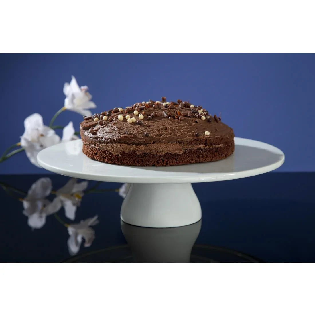 GC677 Pedestal Cake Stand Size: 90(H) x 330(Ø)mm | Porcelain - JD Catering Equipment Solutions Ltd