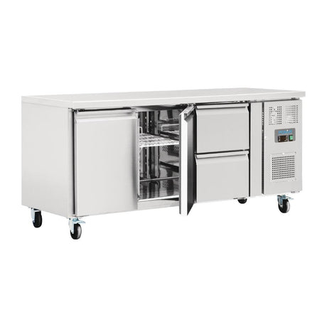 GD874 Polar U-Series 2 Door and 2 Drawer Counter Fridge 417Ltr