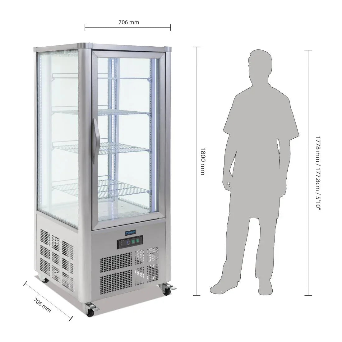 GD881 Polar G-Series Patisserie Display Fridge 400Ltr - JD Catering Equipment Solutions Ltd
