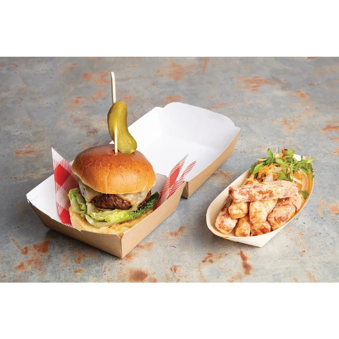HY780 Fiesta Compostable Red Gingham Greaseproof Sheets - 250x250mm (Pack 200)
