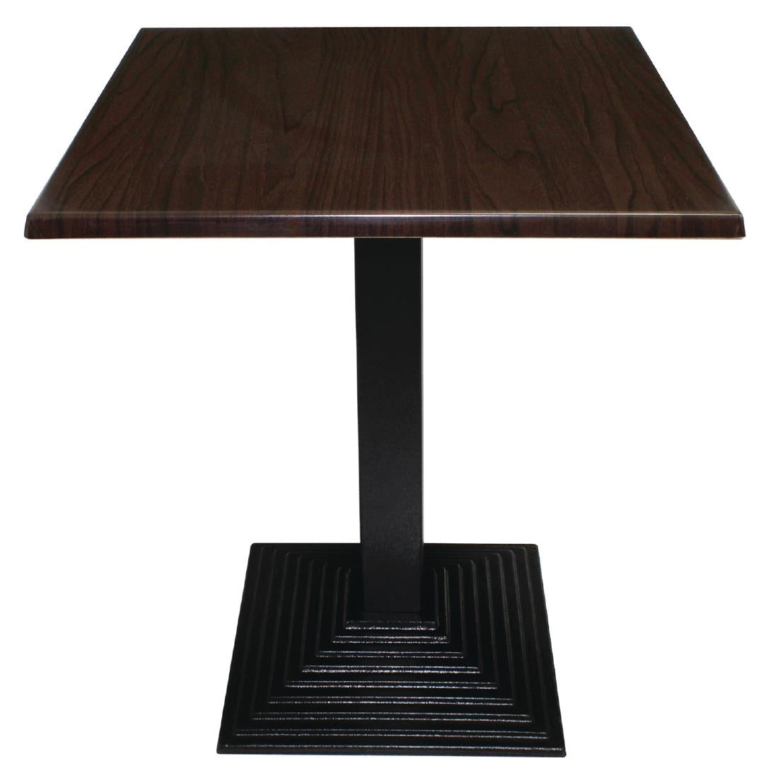 Bolero Pre-Drilled Square Table Top Dark Brown 700x700mm