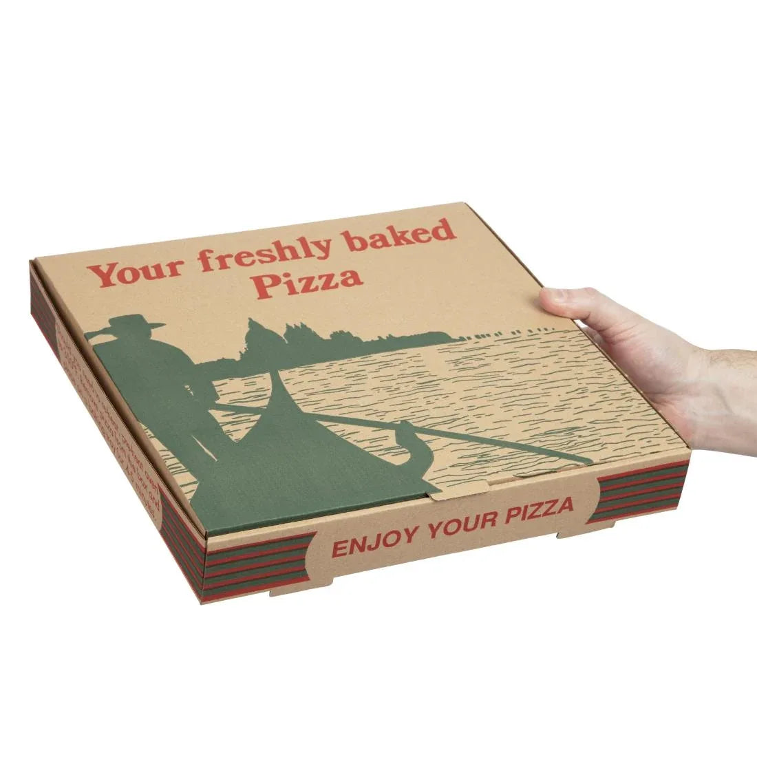 GG998 Compostable Printed Pizza Boxes 12" (Pack of 100) - JD Catering Equipment Solutions Ltd
