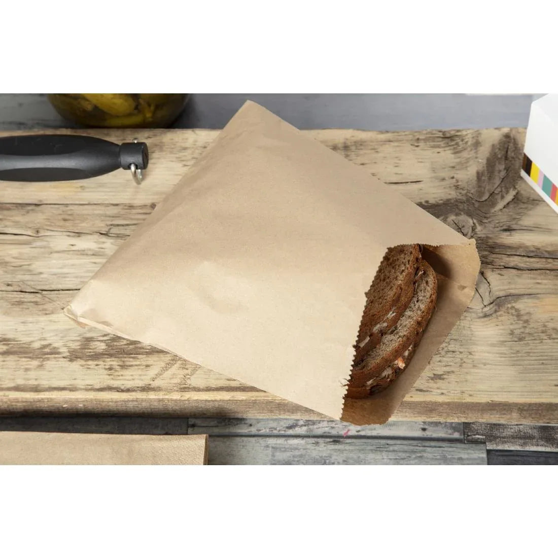 GH017 Vegware Compostable Kraft Sandwich Bags (Pack of 1000) - JD Catering Equipment Solutions Ltd