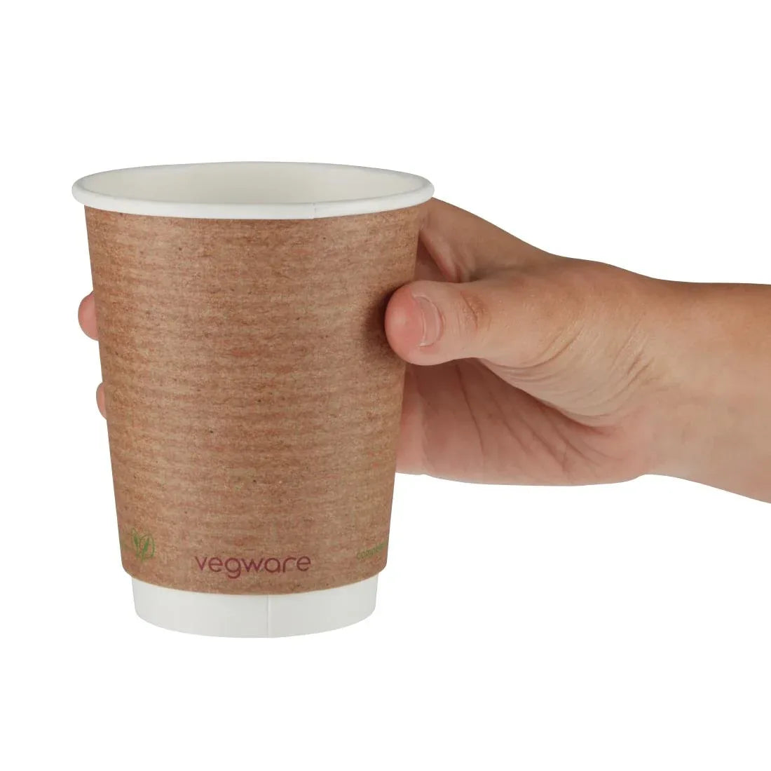 GH021 Vegware Compostable Coffee Cups Double Wall 340ml / 12oz (Pack of 500) - JD Catering Equipment Solutions Ltd