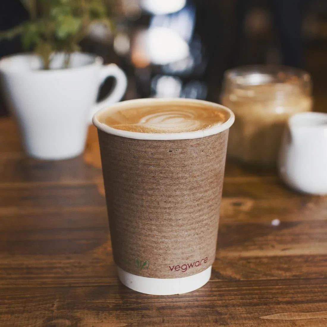GH021 Vegware Compostable Coffee Cups Double Wall 340ml / 12oz (Pack of 500) - JD Catering Equipment Solutions Ltd