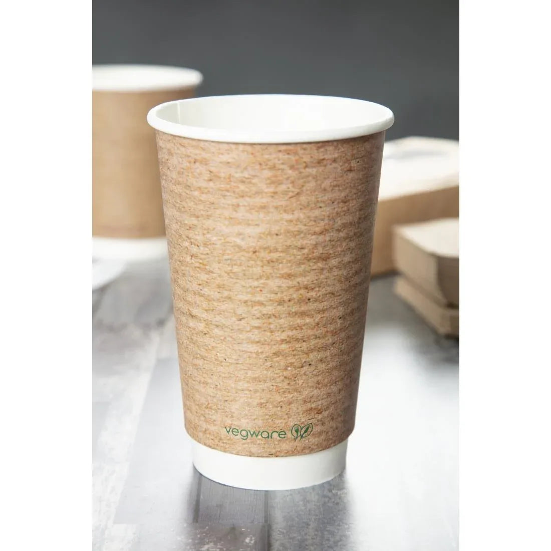 GH022 Vegware Compostable Hot Cups 455ml / 16oz (Pack of 400) - JD Catering Equipment Solutions Ltd