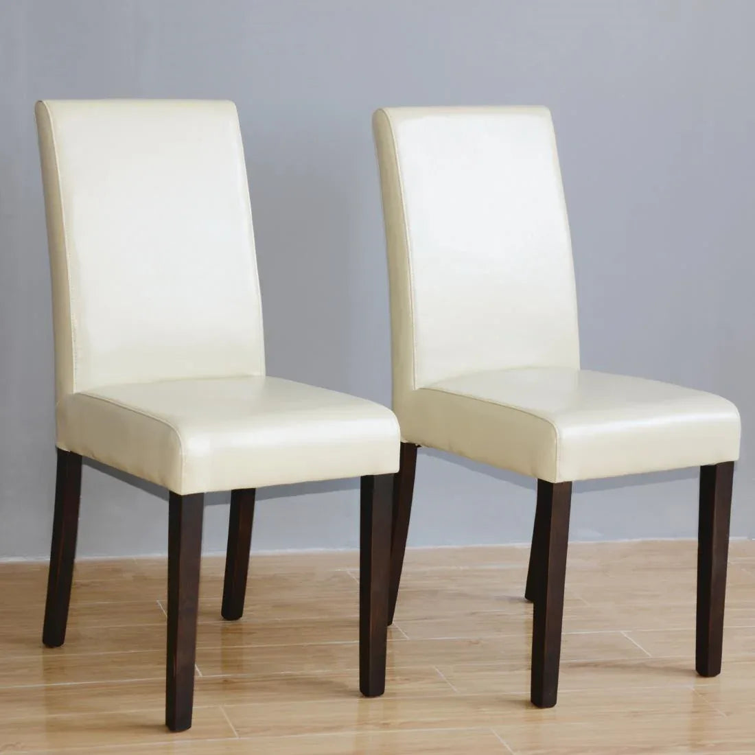 GH444 Bolero Faux Leather Dining Chairs Cream (Pack of 2) - JD Catering Equipment Solutions Ltd