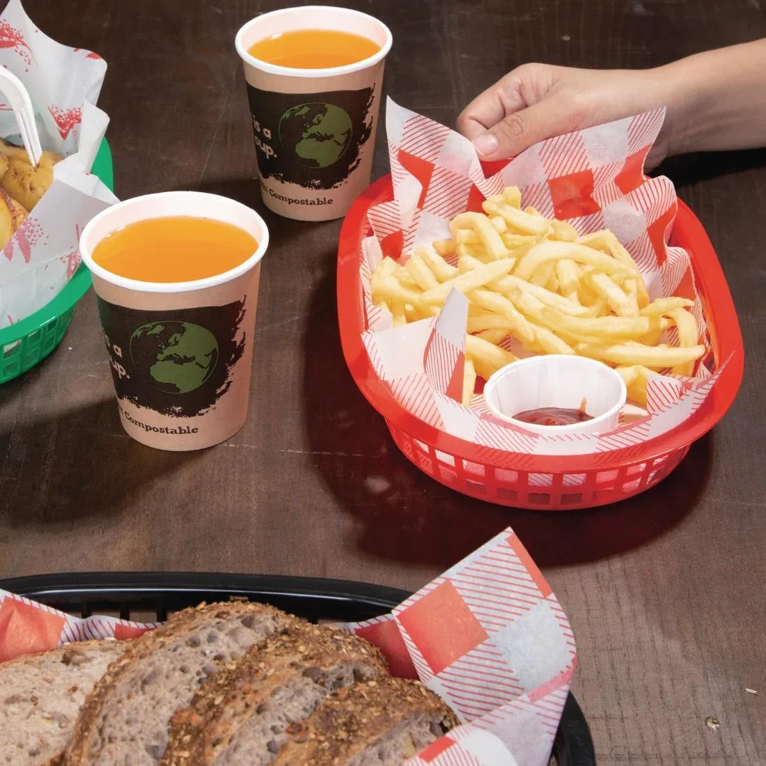 GH967 Oval Polypropylene Food Basket (Pack of 6)