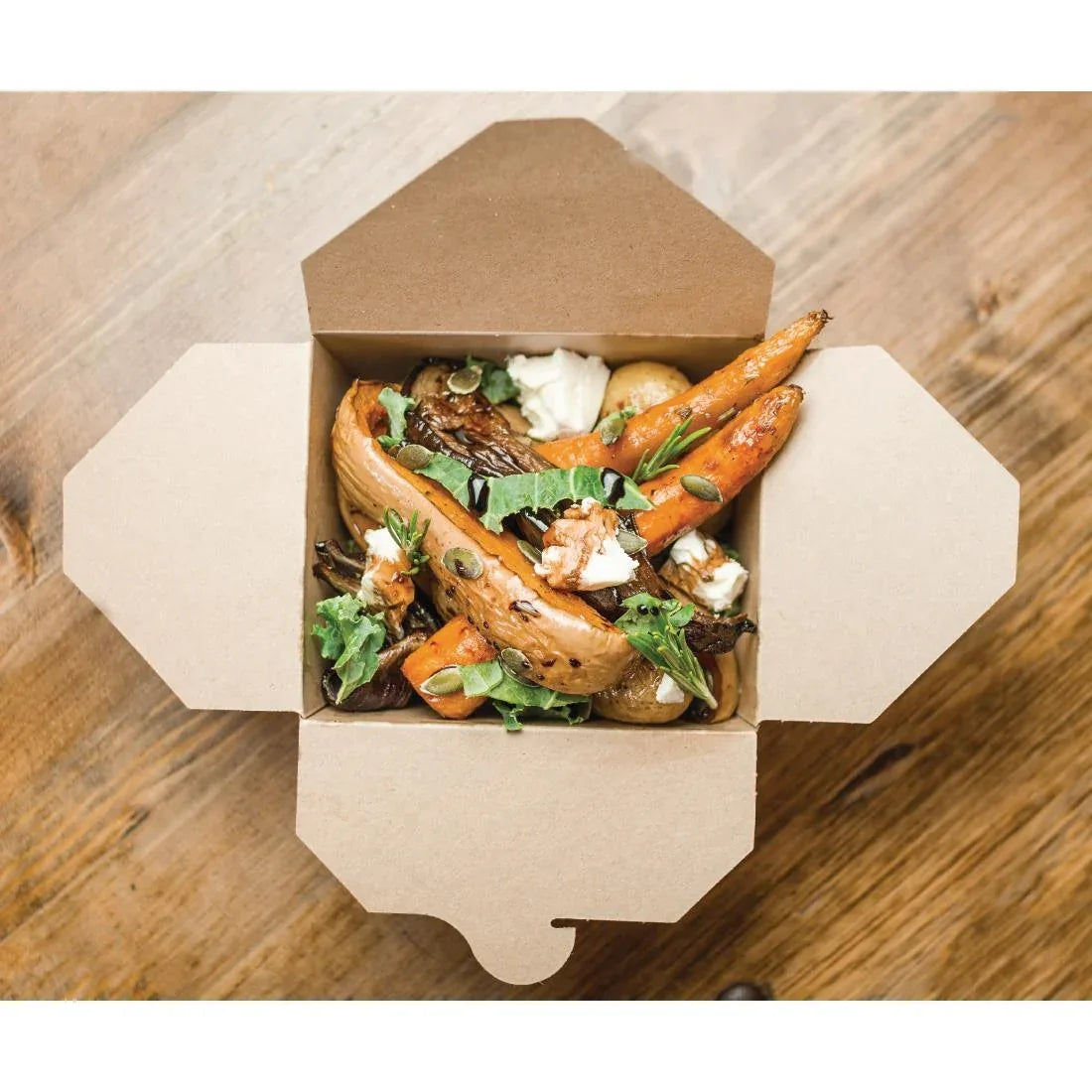 GK102 Vegware Compostable Paperboard Food Boxes No.8 1300ml / 46oz (Pack of 300) - JD Catering Equipment Solutions Ltd