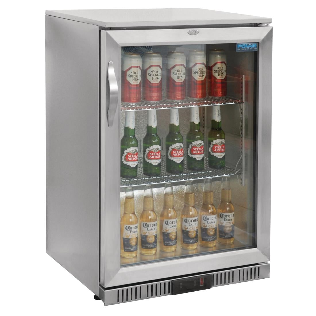 GL007 Polar G-Series Back Bar Cooler with Hinged Door Stainless Steel 138Ltr