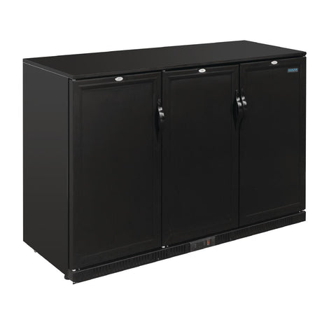 GL017 Polar G-Series 900mm Triple Solid Door Back Bar Cooler in Black 330Ltr GL017