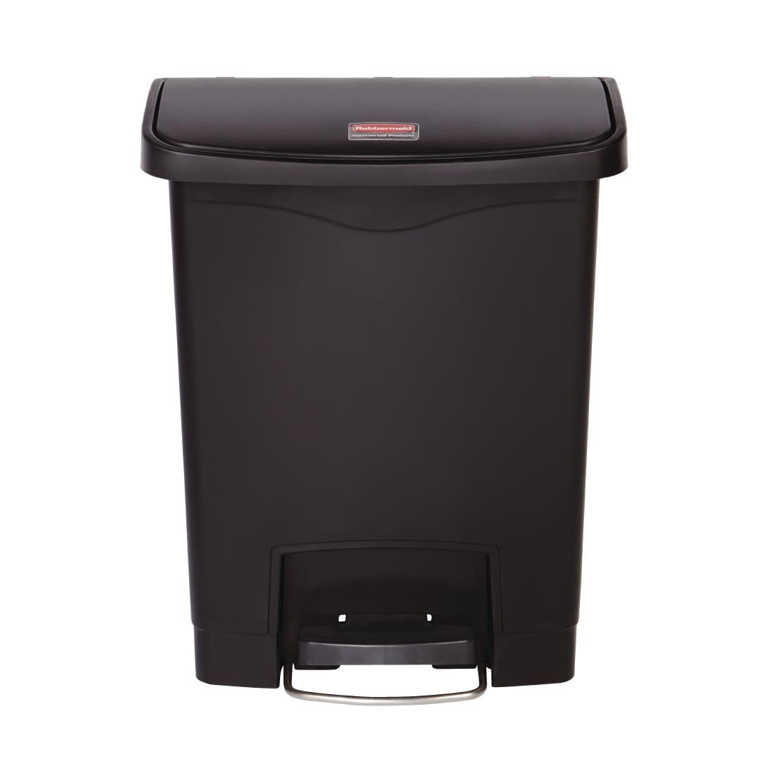 GL022 Rubbermaid Slim Jim Step on Front Pedal Black 30Ltr