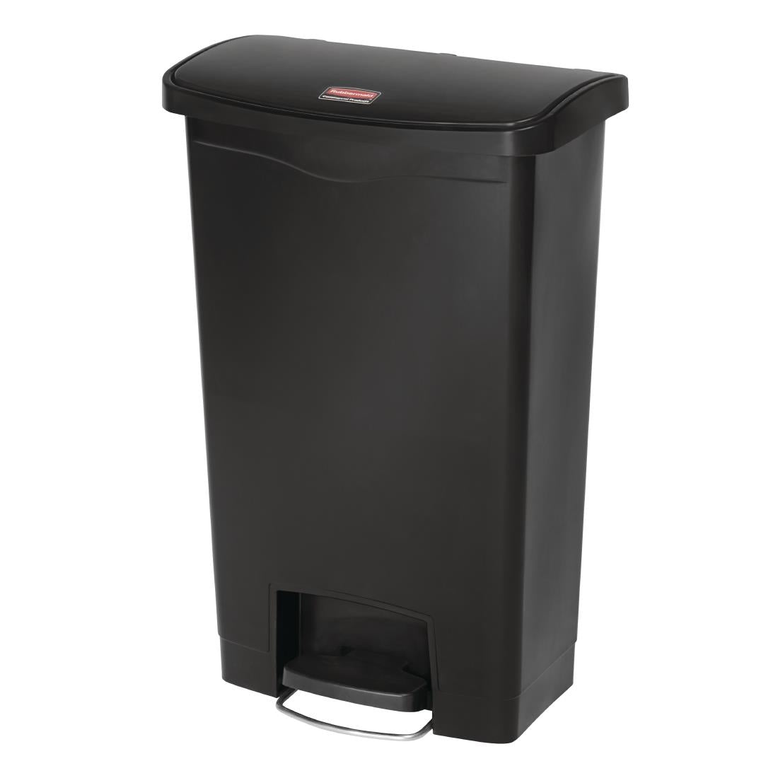 GL028 Rubbermaid Slim Jim Front Step-On Pedal Bin Black 50Ltr
