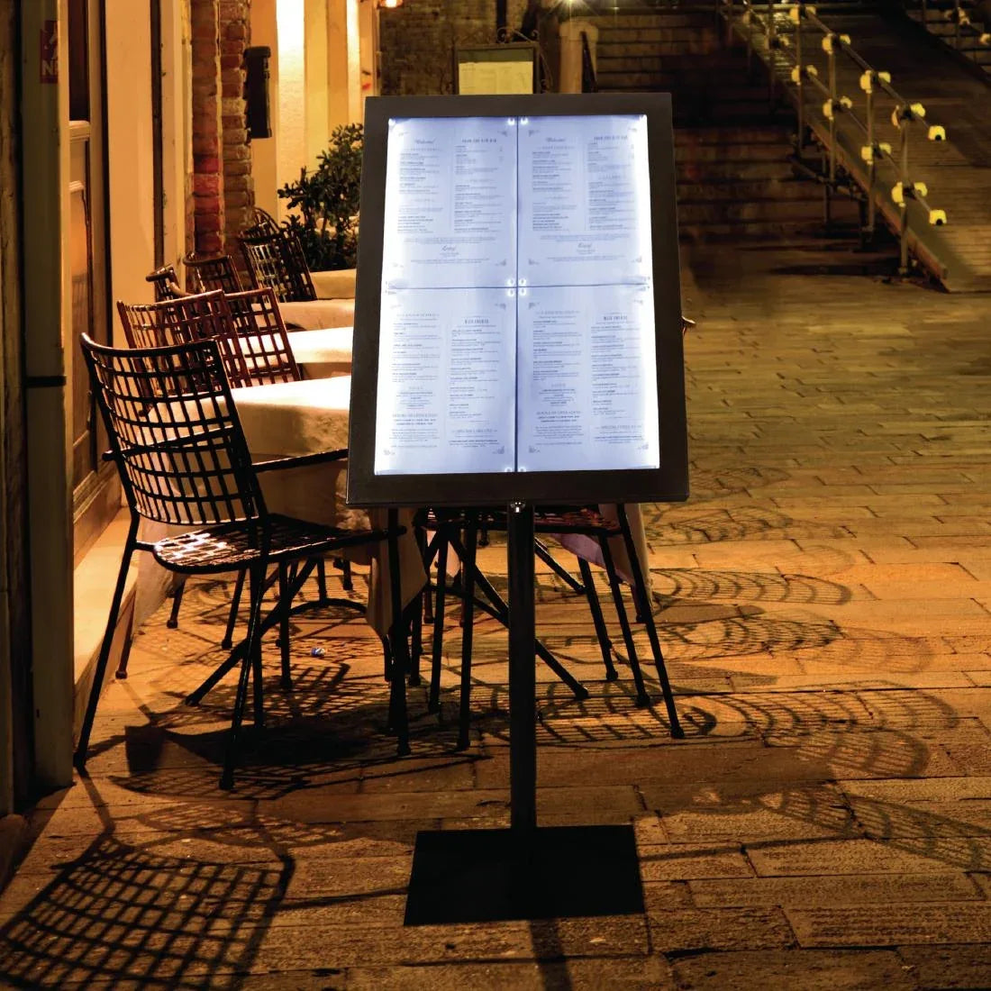 GL110 Securit LED Menu Display Case Black - JD Catering Equipment Solutions Ltd