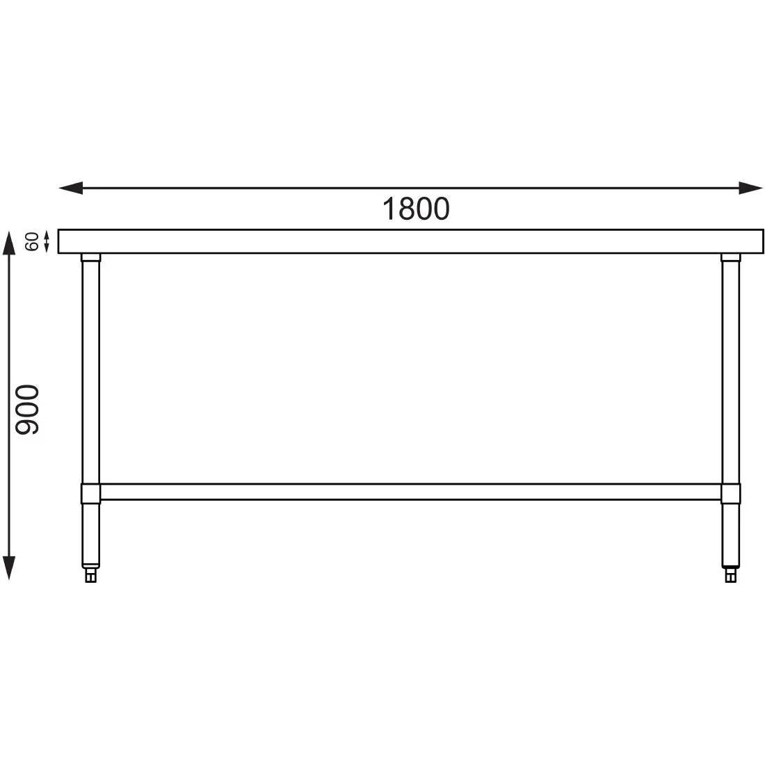 GL279 Vogue Stainless Steel Centre Table 1800mm - JD Catering Equipment Solutions Ltd