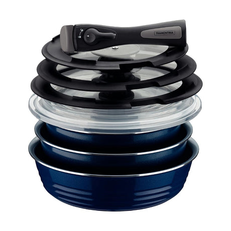 GL339 Tramontina Ãtria 10-Piece Nesting Cookware Set Navy