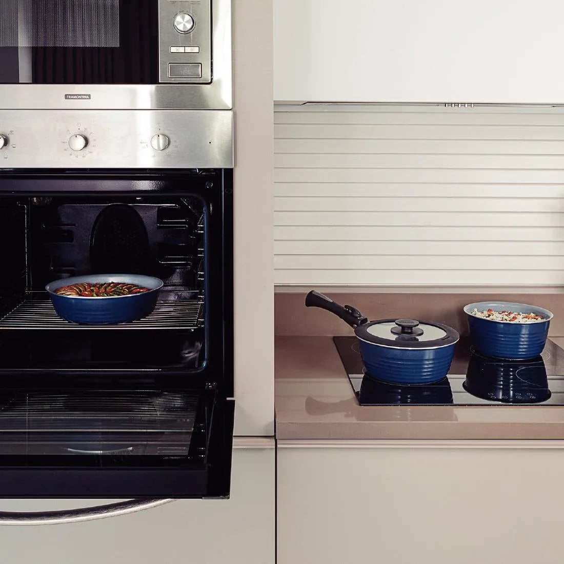 GL339 Tramontina Ãtria 10-Piece Nesting Cookware Set Navy