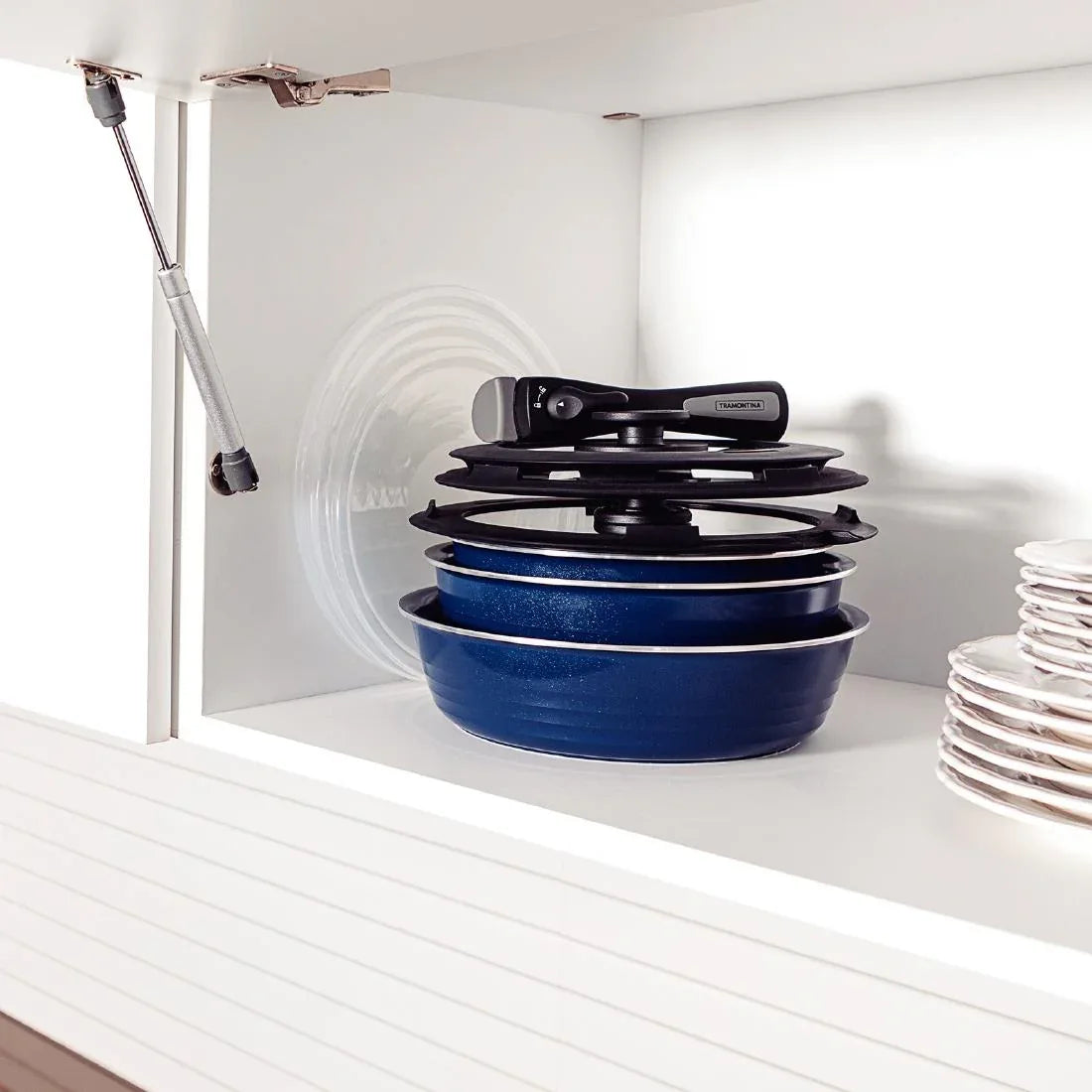GL339 Tramontina Ãtria 10-Piece Nesting Cookware Set Navy