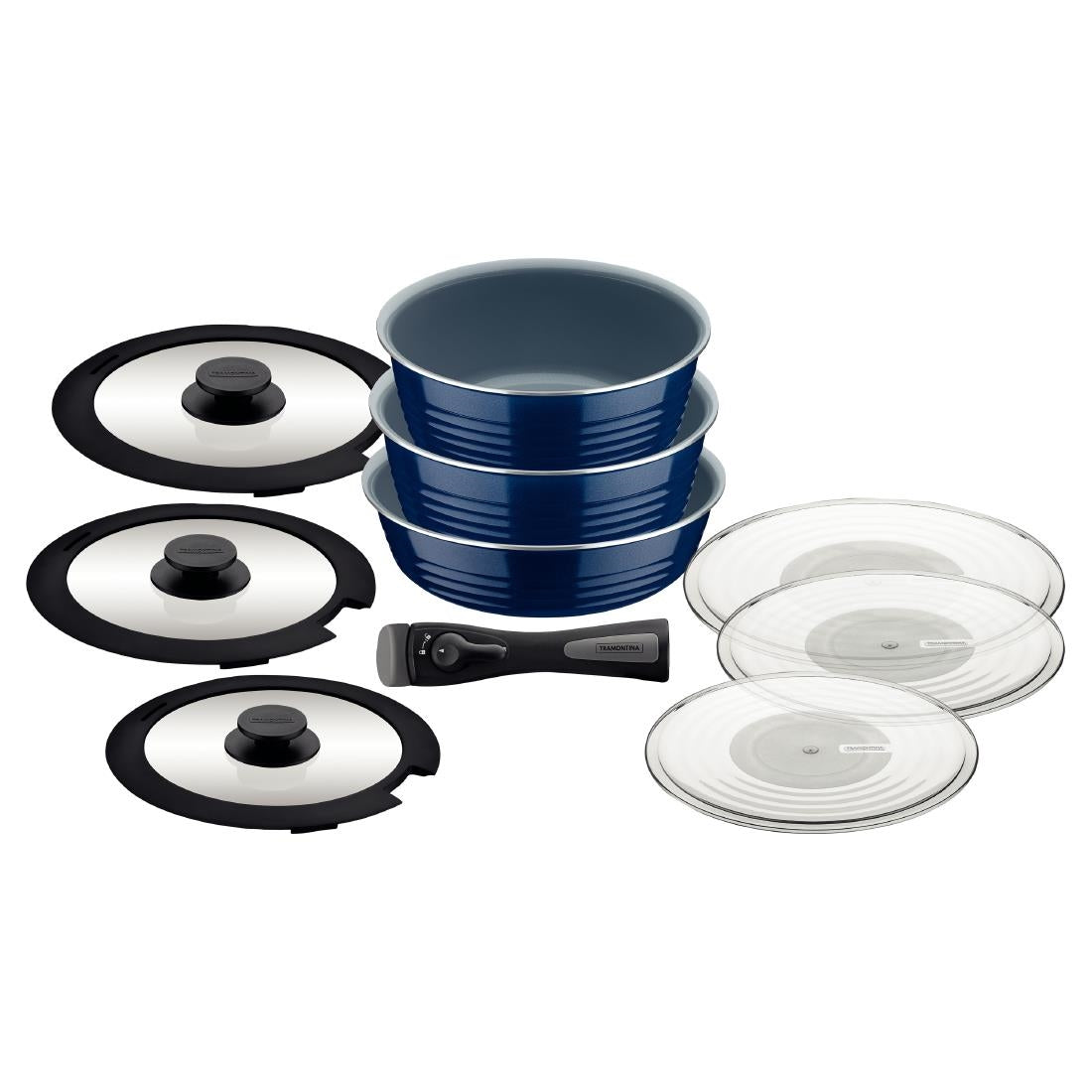 GL339 Tramontina Ãtria 10-Piece Nesting Cookware Set Navy
