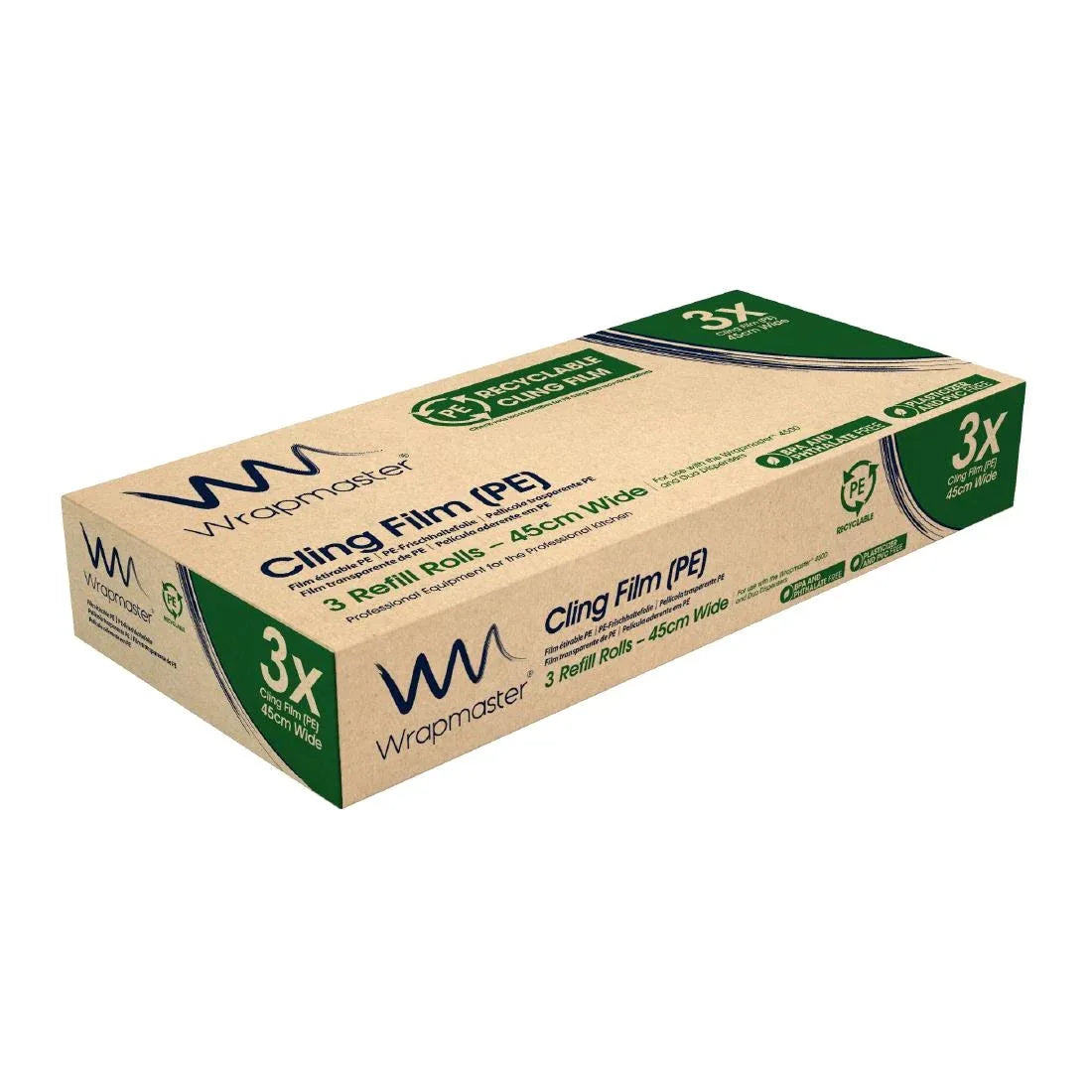 GL382 Wrapmaster PE Cling Film Refill for Wrapmaster 4500 450mm x 300m (Pack of 3) - JD Catering Equipment Solutions Ltd