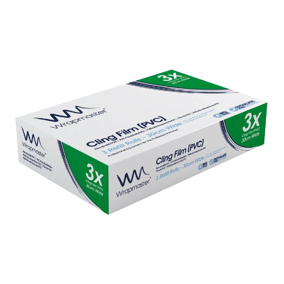 GL385 Wrapmaster PVC Cling Film Refill for Wrapmaster Compact 300mm x 225m (Pack of 3) - JD Catering Equipment Solutions Ltd