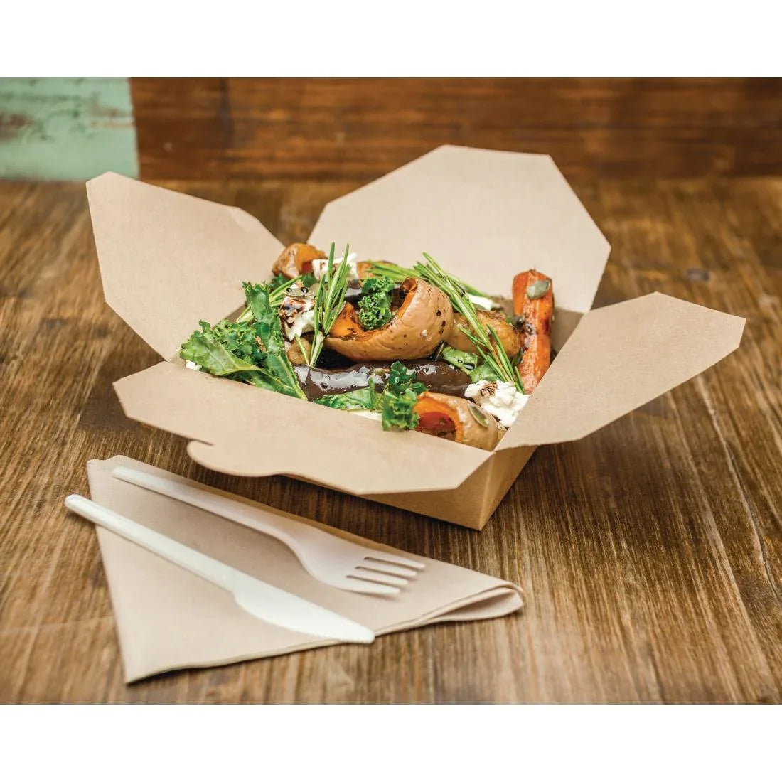 GL859 Vegware Compostable Paperboard Food Boxes No.5 1050ml / 37oz (Pack of 150) - JD Catering Equipment Solutions Ltd