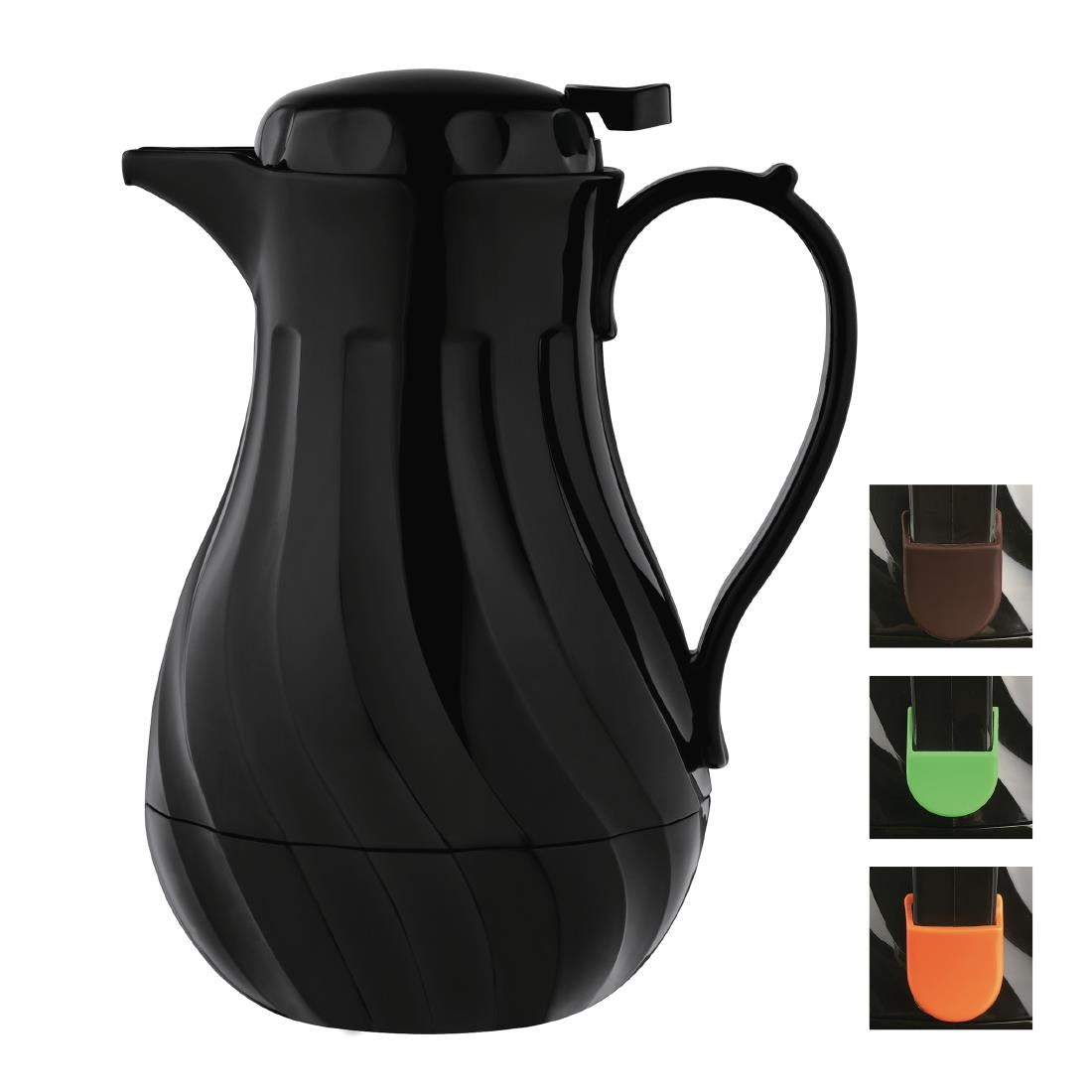 GL970 Olympia Insulated Swirl Jug Black 2Ltr