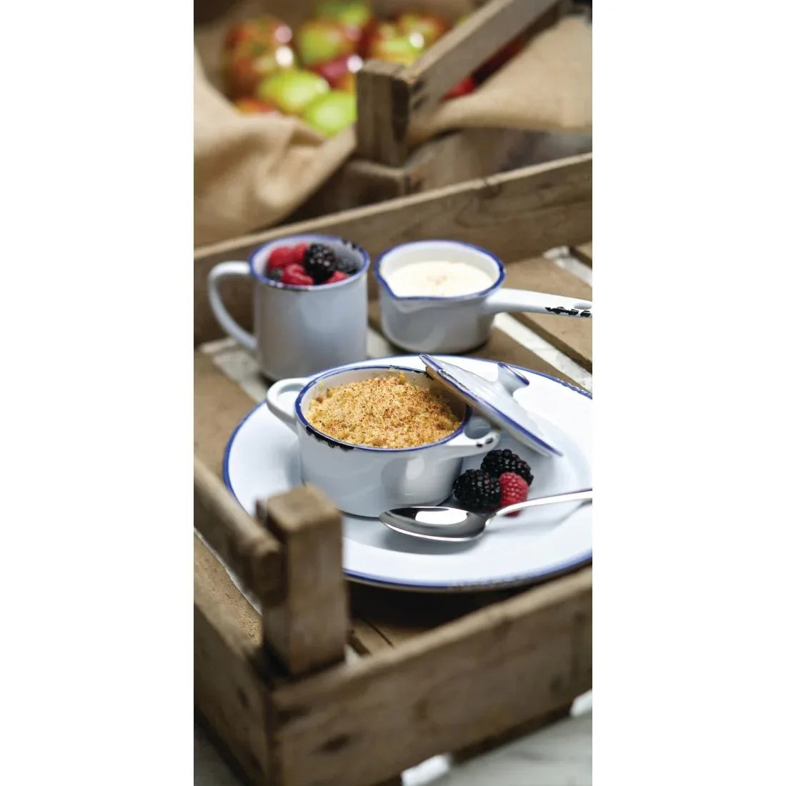 GM071 Utopia Avebury Blue Mini Casserole Dish 105mm (Pack of 12) - JD Catering Equipment Solutions Ltd