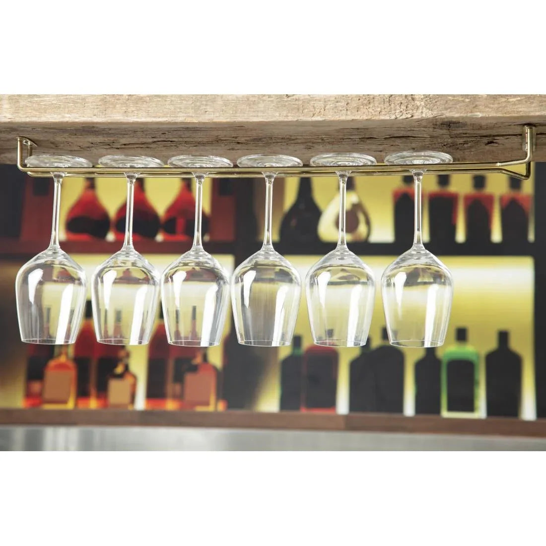 GM205 Beaumont Brass Wine Glass Rack 609mm - JD Catering Equipment Solutions Ltd