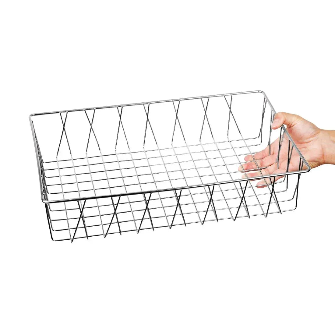 GM223 Olympia St/St Wire Display Basket 450 x 300 x 100mm - JD Catering Equipment Solutions Ltd