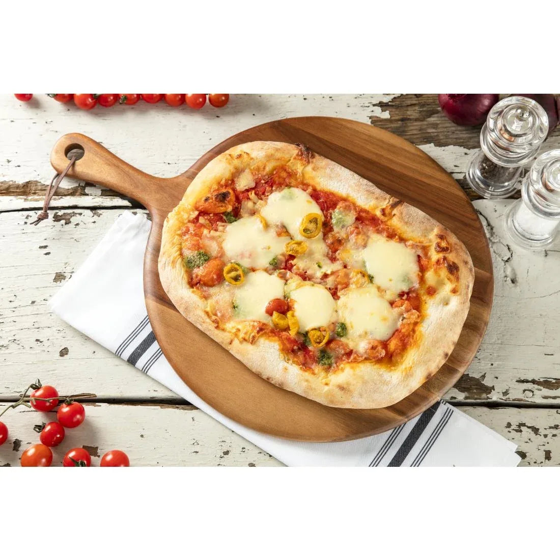 GM262 Olympia Acacia Wood Round Pizza Paddle Board 355mm - JD Catering Equipment Solutions Ltd