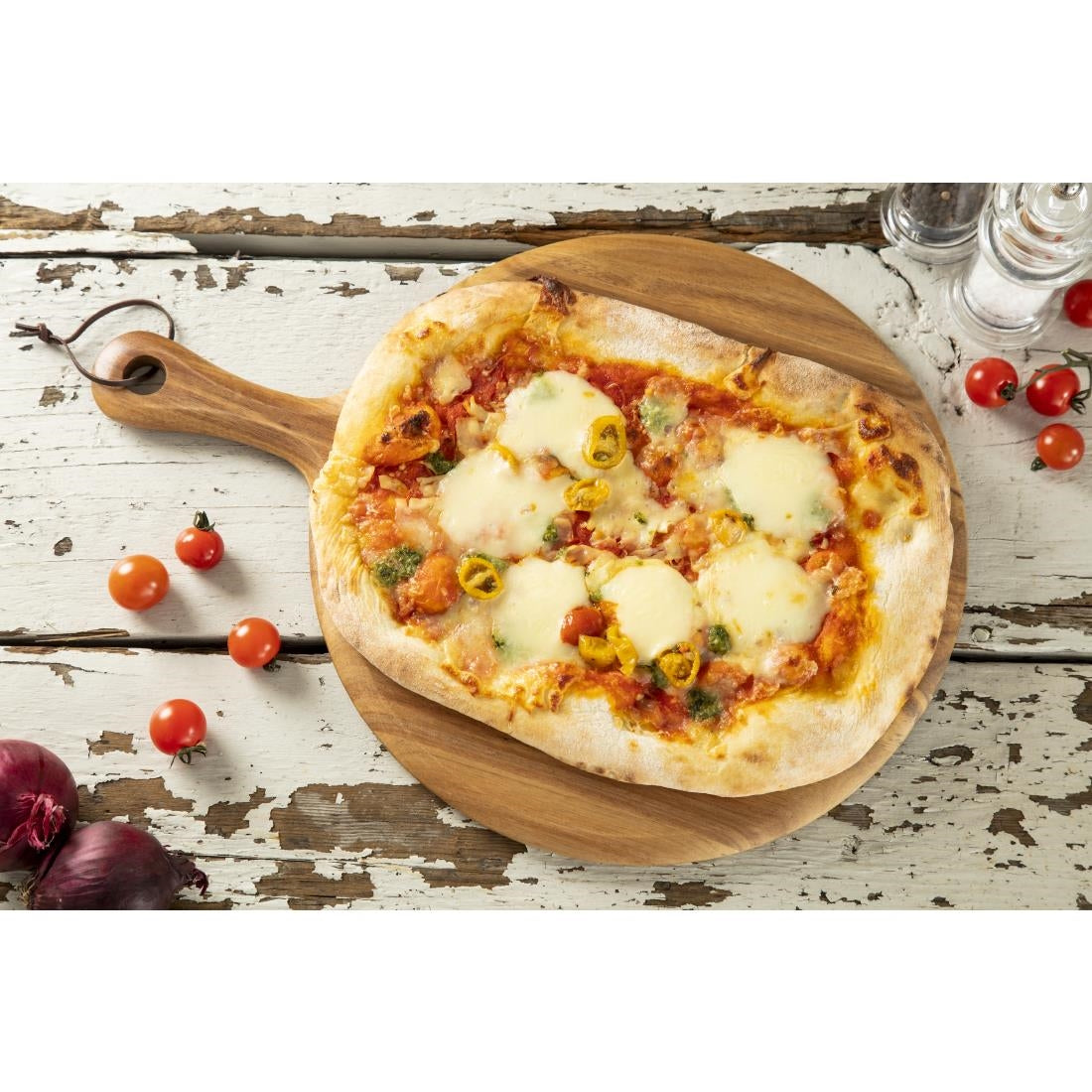 GM308 Olympia Acacia Wood Round Pizza Paddle Board 330mm GM308