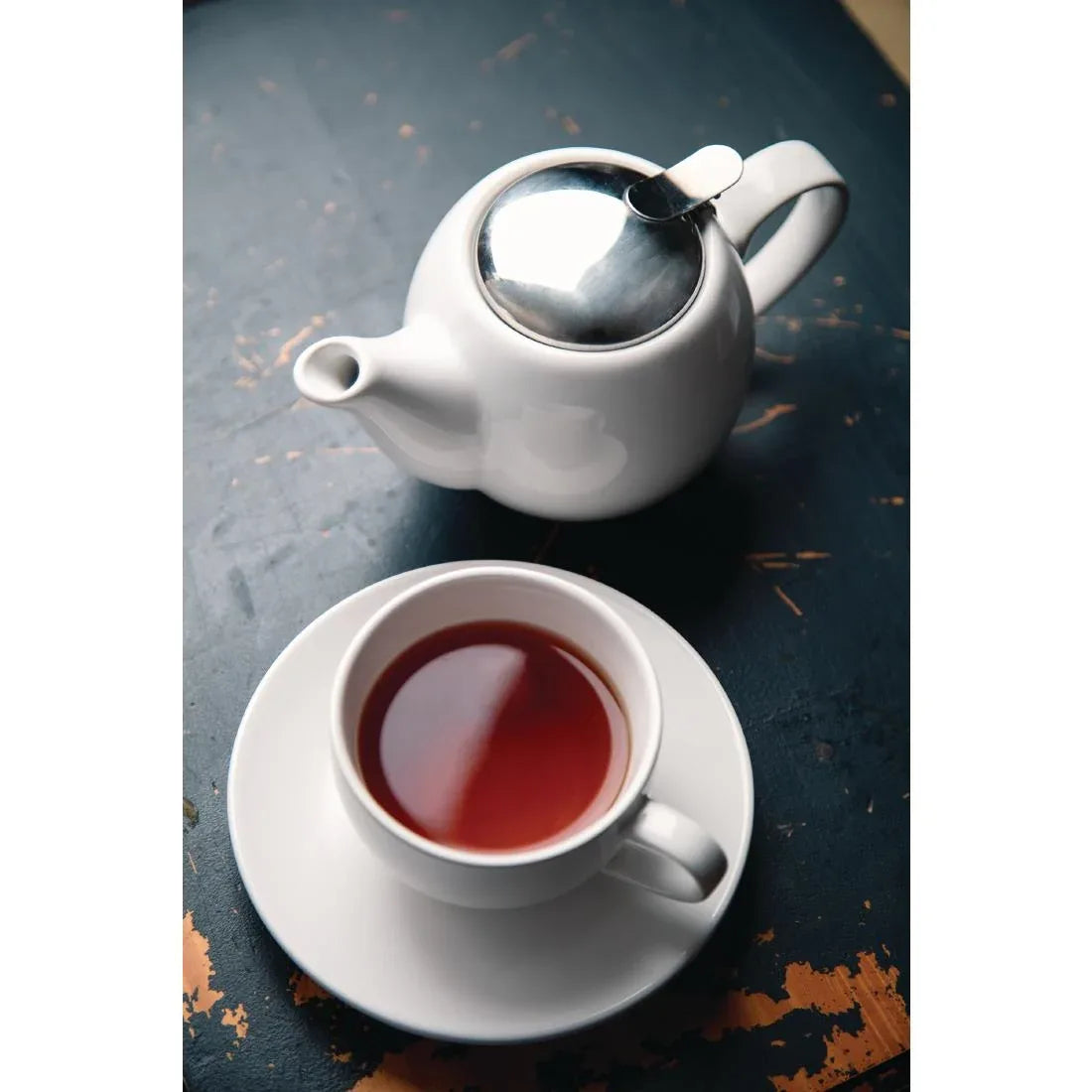 GM593 Olympia Cafe Teapot 510ml White - JD Catering Equipment Solutions Ltd