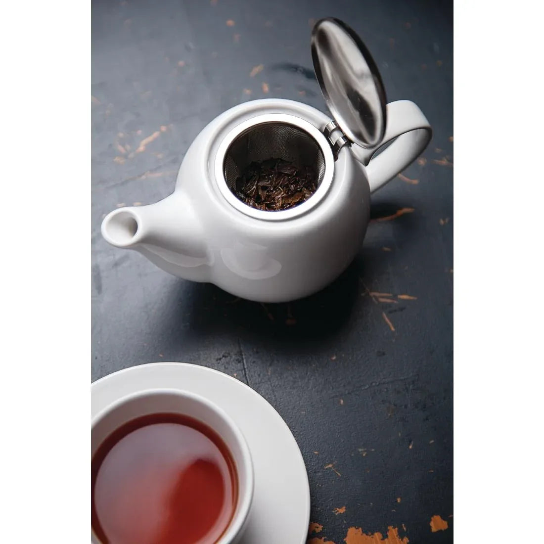 GM593 Olympia Cafe Teapot 510ml White - JD Catering Equipment Solutions Ltd