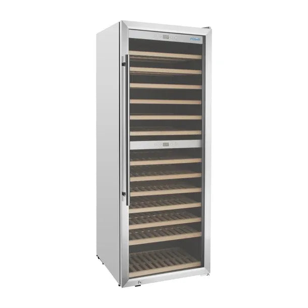 GM628 Polar G-Series Dual Zone Wine Fridge Stainless Steel 109 Bottle