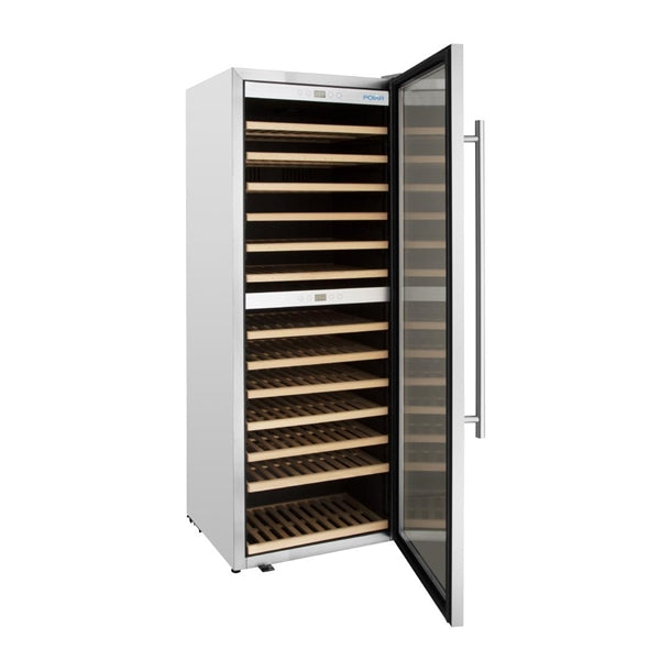GM628 Polar G-Series Dual Zone Wine Fridge Stainless Steel 109 Bottle