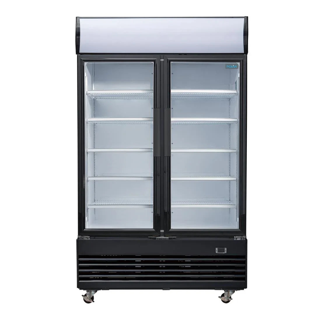 GM813 Polar G-Series Upright Hinged Door Display Cooler with Light Box 950Ltr Black GM813 - JD Catering Equipment Solutions Ltd