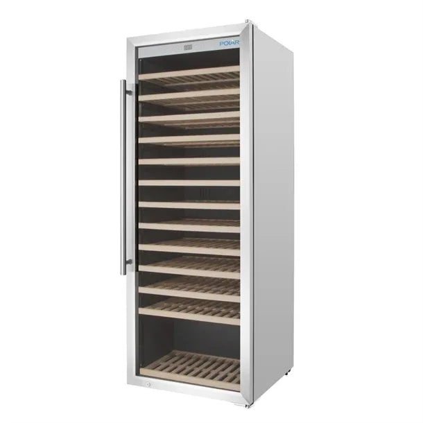 GM888 Polar G-Series Single Zone Wine Fridge Stainless Steel 118 bottles