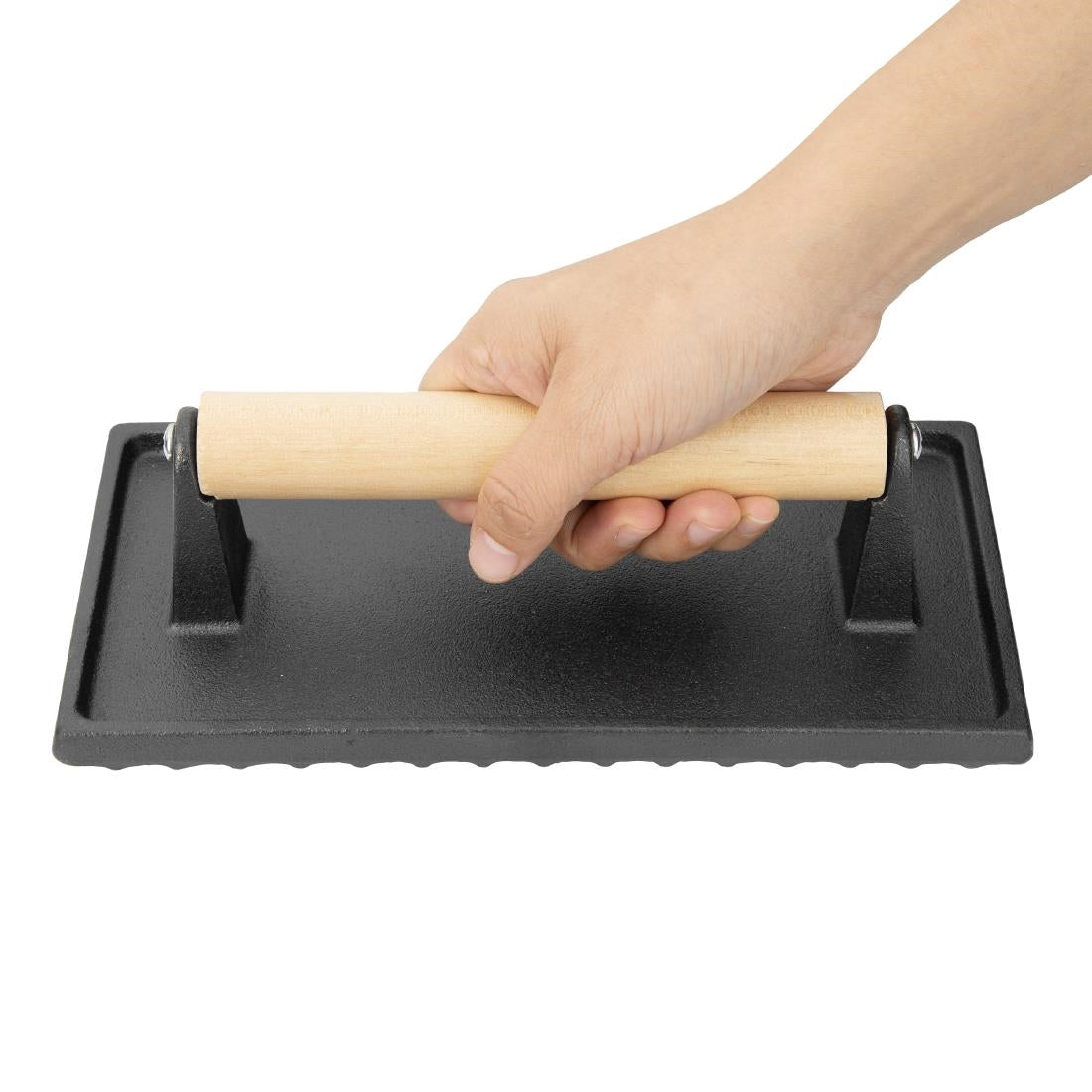 GN770 Vogue Cast Iron Steak Weight with Wood Handle