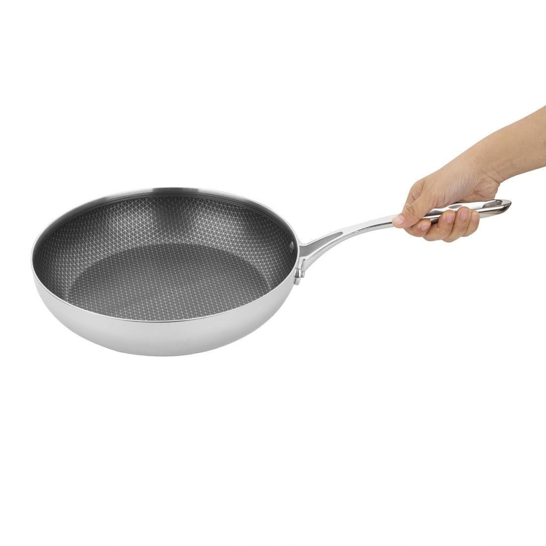 GP189 Vogue Tri-Shield Stainless Steel Frying Pan with Clad Coating 28cm