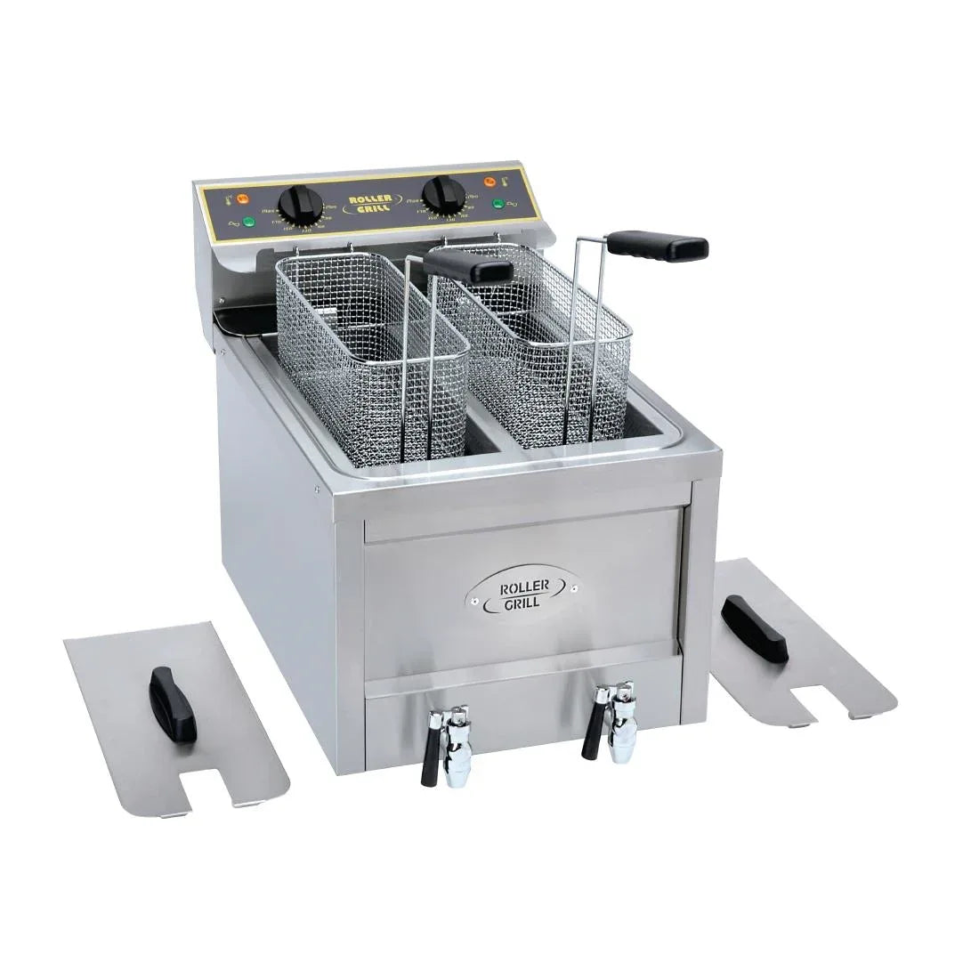 GP315 Roller Grill Twin Tank Twin Basket Countertop Electric Fryer RFE8D - JD Catering Equipment Solutions Ltd