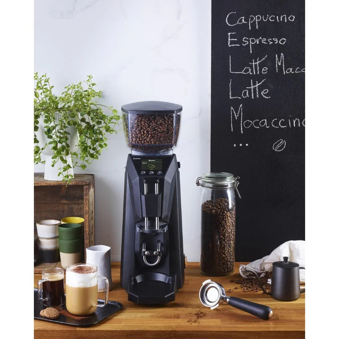 GP747 Santos On-Demand Coffee Grinder 59TA with Tamper Black