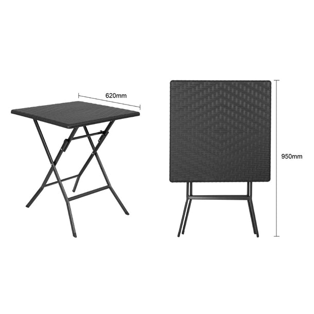 GR772 Bolero Square Folding Table Black 620mm