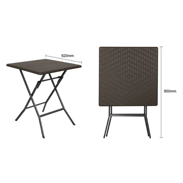 GR773 Bolero Square Folding Table Brown 620mm